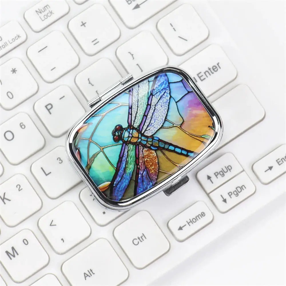 Colorful Travel Pill Box Jewelry Organizer Metal Case Compact Portable Medicine Box For Small Items