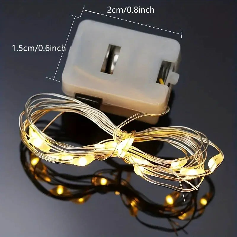 10 Pack Waterproof Copper Wire Mini Fairy Lights Outdoor Battery Powered With 3 Speed Modes For Christmas Decorations