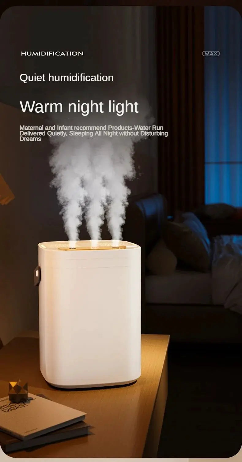 1 set of three nozzle night light humidifier 1.8L large capacity double filter aromatherapy machine mute bedroom car mounted spr