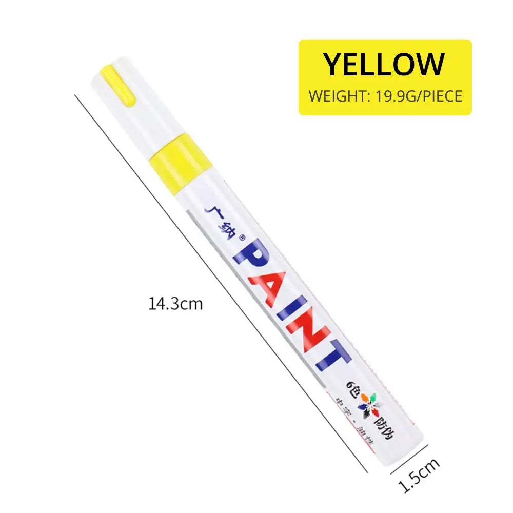 One Piece White Waterproof Tire Mark Pen For Auto Rubber Metal Permanent Paint Marker Graffiti Touch Up