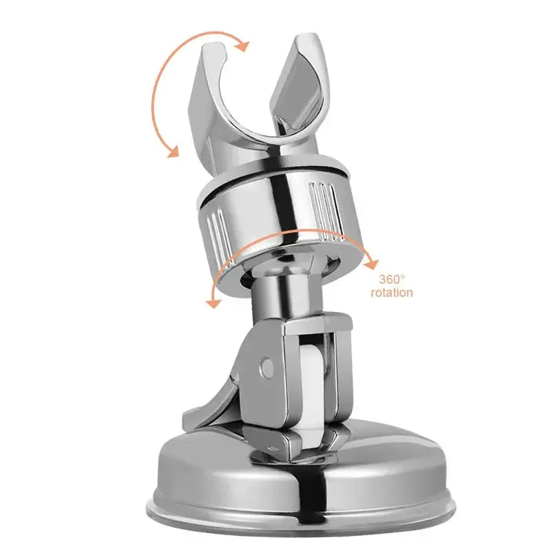 Simples Market chrome universal shower head bracket with strong suction cup and 360° rotation.