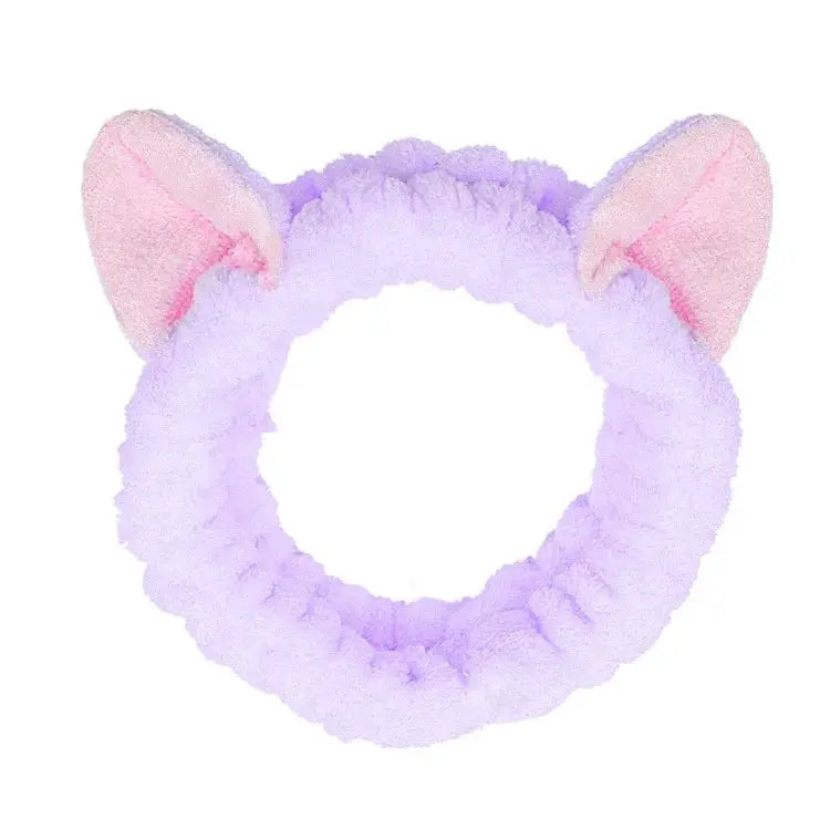 BambooBloom Rabbit Ear Headband Soft Bamboo Fiber With Elastic Strap For Washing And Makeup