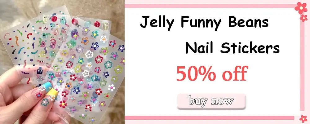 Simples Market 1pc 5D Macaron Flower/Fruit Nail Charms sticker set on clear sheets with bear, rabbit and letter decals