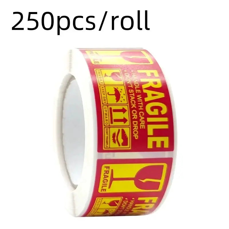 250 Pack Fragile Handling With Care Stickers Roll For Shipping Express Label Safe Transit