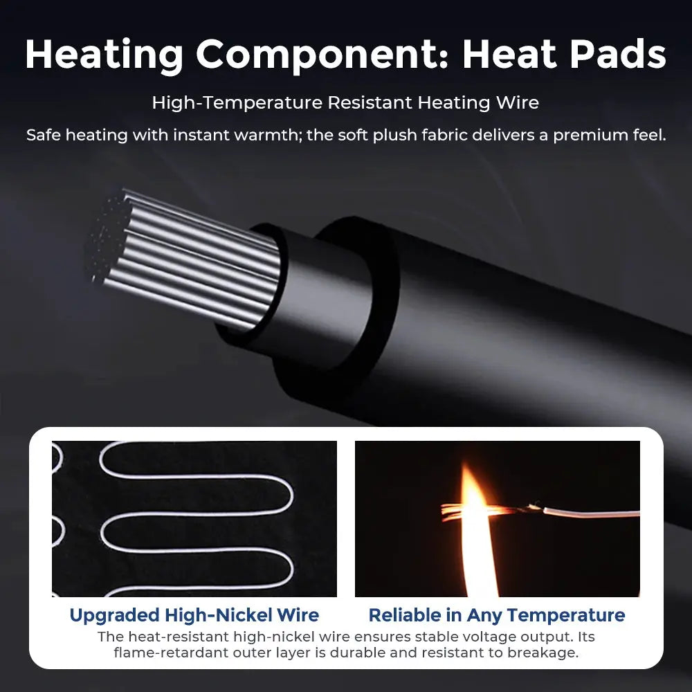 Massager chair pad with electric heating and vibrating neck/back cushion for car or home, high-nickel heating wire.