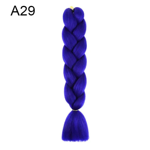 24-inch synthetic yaki braids hair extension, jumbo braid in royal blue for DIY braiding