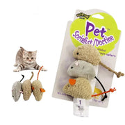 Three Pack Plush Simulation Mouse Cat Toys Bite Resistant and Scratch Resistant Interactive Toy Set for Cats and Kittens