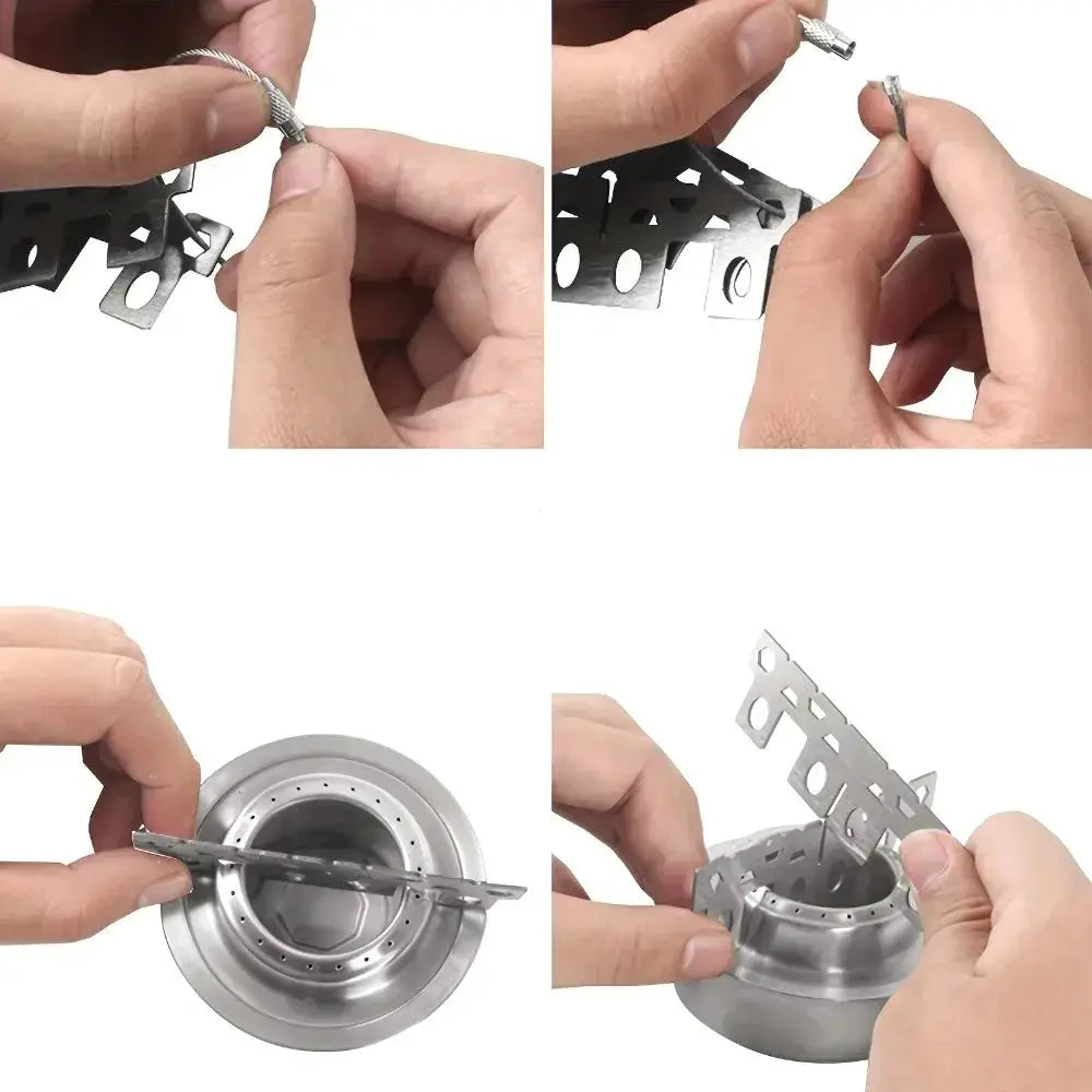 Portable Mini Camping Stove Aluminum Alloy Alcohol Stove With Lid For Outdoor Hiking Backpacking Cooking