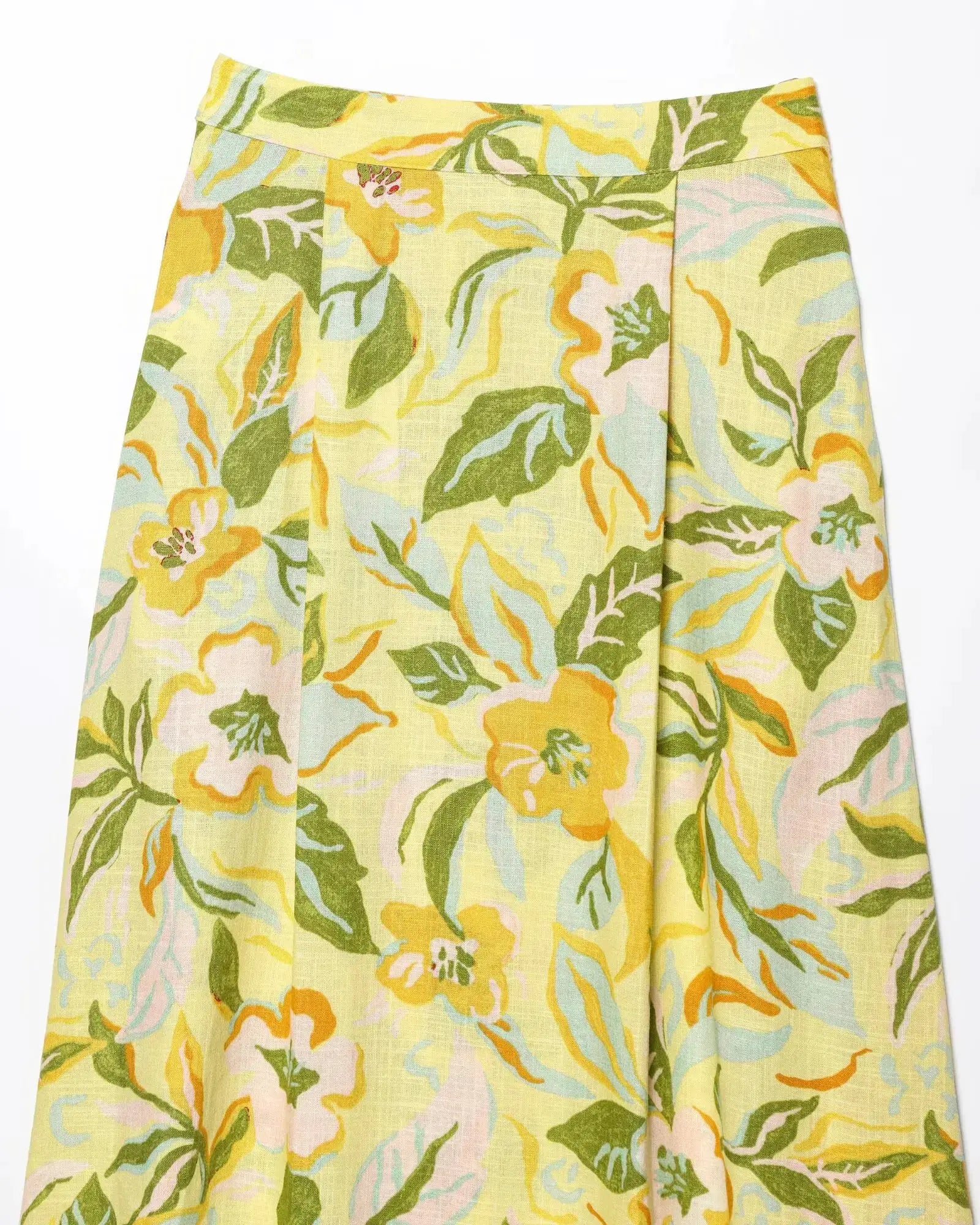 Floral Print Two Piece Set Women Crop Camisole A Line Skirt Beachwear