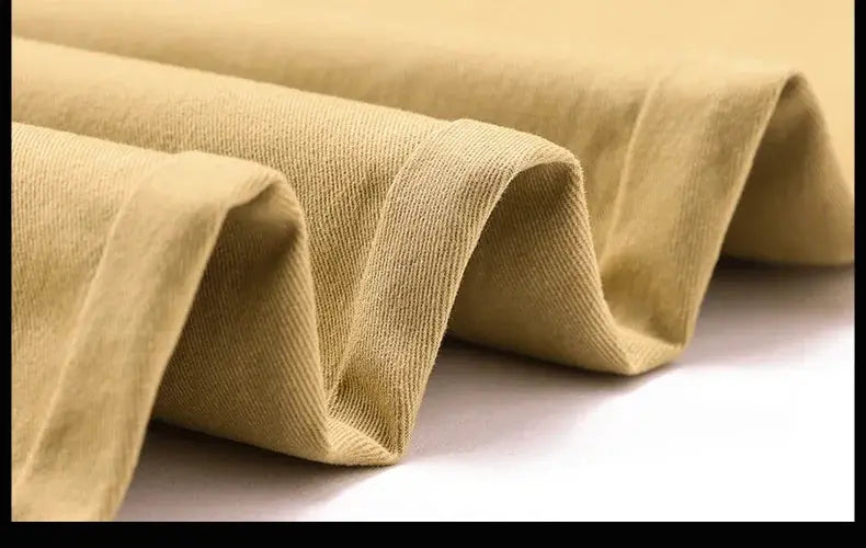 Men's casual pants fabric swatch in khaki, 97% cotton, Simples Market