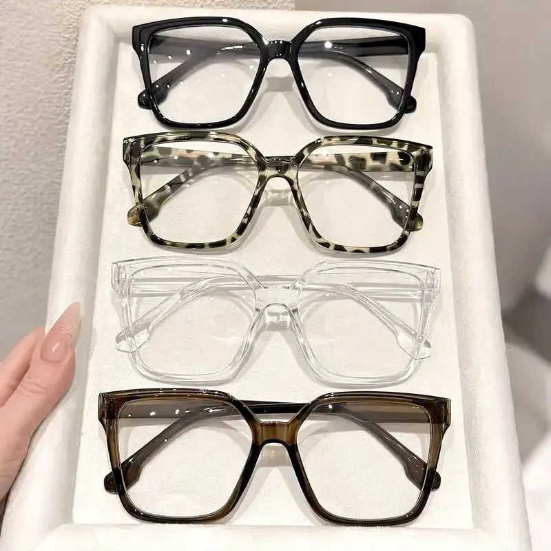 Aura Geometric Reading Glasses Unisex With Transparent Lenses Lightweight Plastic Frame For Daily Office Reading