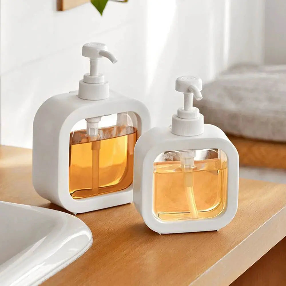 Large Capacity Transparent Visible Plastic Press Bottle Dispenser For Travel Kitchen And Bathroom