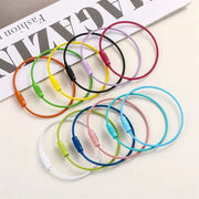 Stainless steel DIY keychains and keyrings kit (10–50 pcs) with screw-lock cable loops in rainbow colors