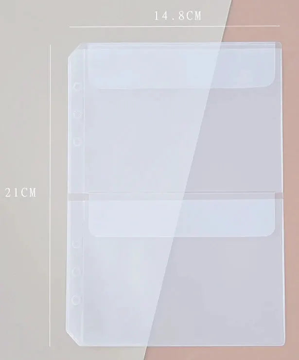 A5 A6 Binder Zipper Folders 5 Pcs Set For 6 Ring Notebook Binders Transparent Loose Leaf Document Bags