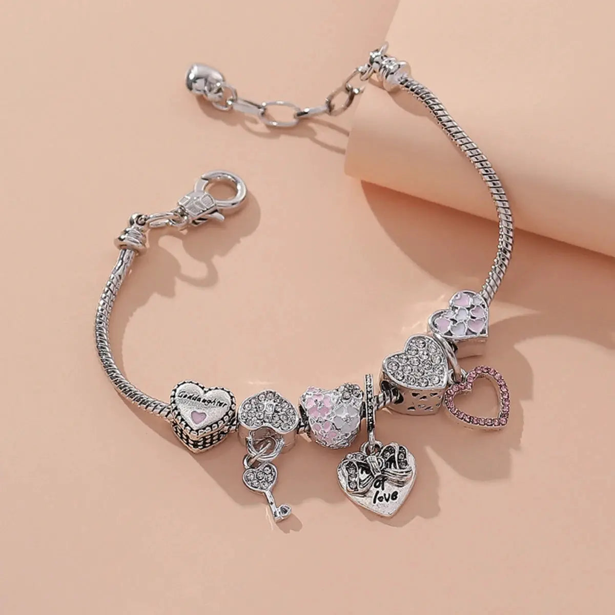 Women's Fashion Beaded Multi Element Bracelet Charm Love Pan Family Daily Wear Party Gift