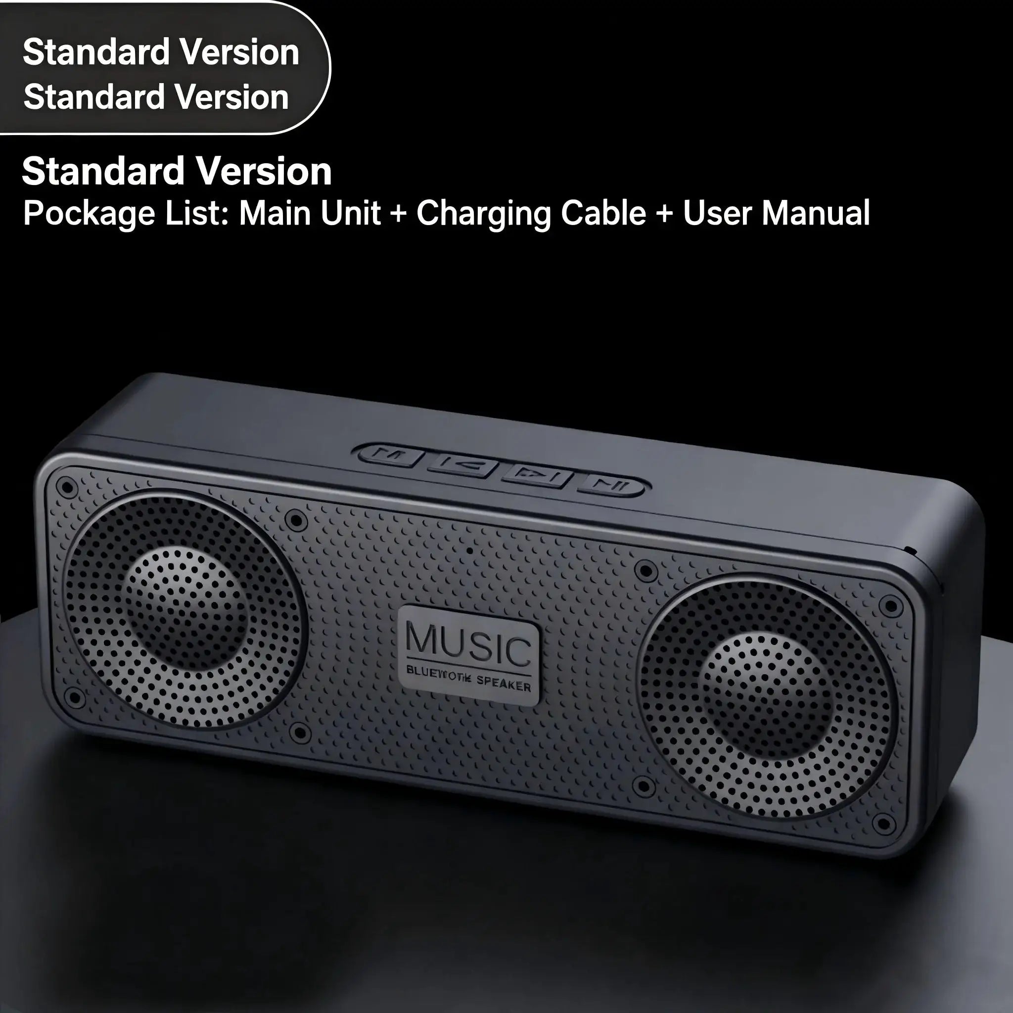 S18 wireless Bluetooth speaker in silver with perforated metal grille and control panel