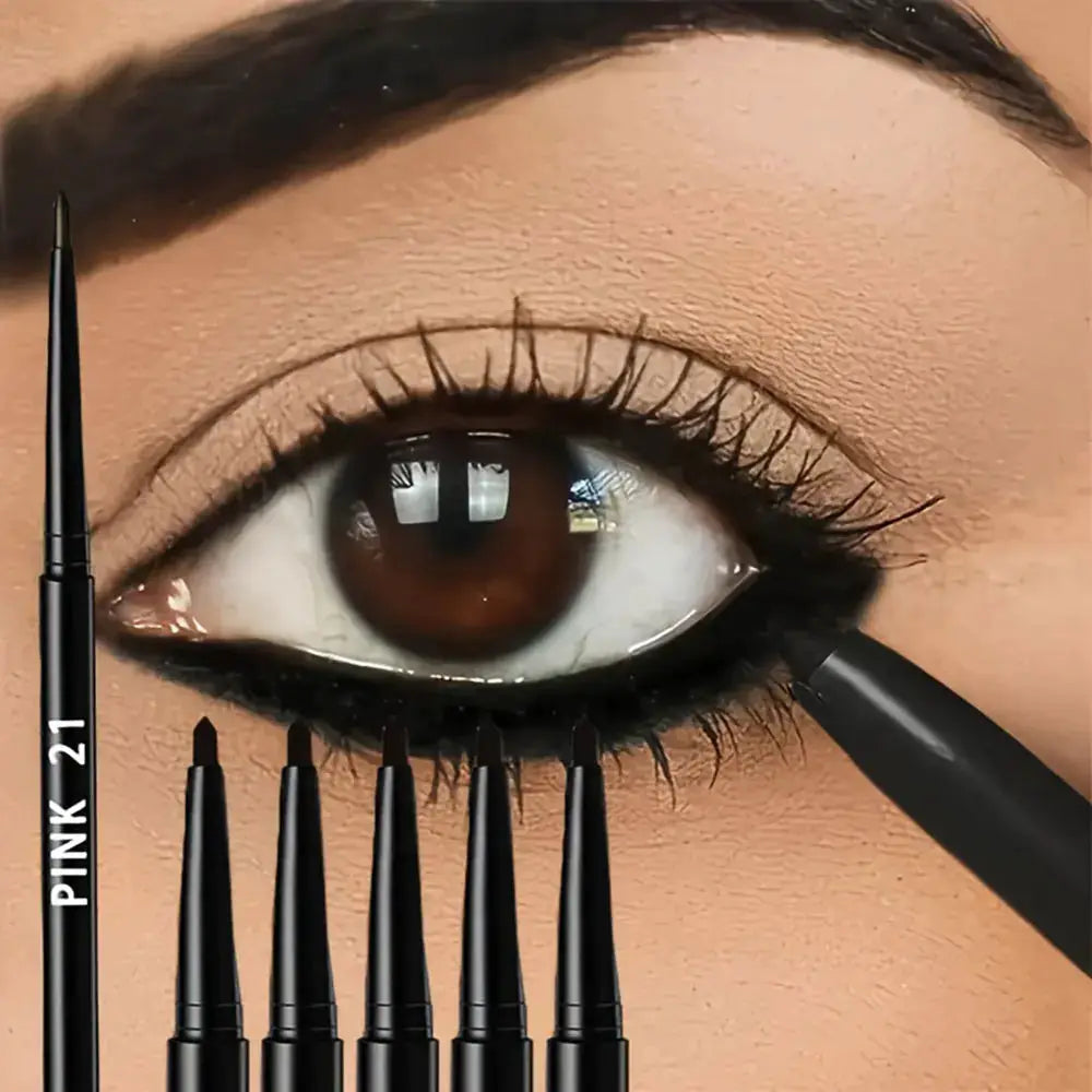 NovaLine 5 Pack Waterproof Black Eyeliner Pencils Long Lasting Smudge Proof Easy Glide Formula