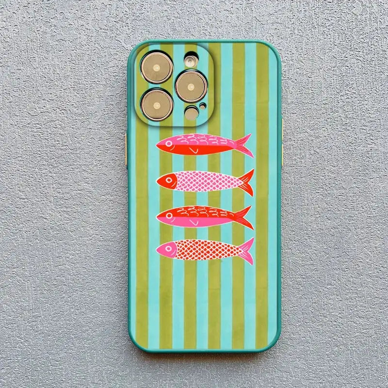 Sardines Color Fish Phone Case Shockproof Semi Wrapped Protection for iPhone 11 12 13 14 15 16 17 Pro Max