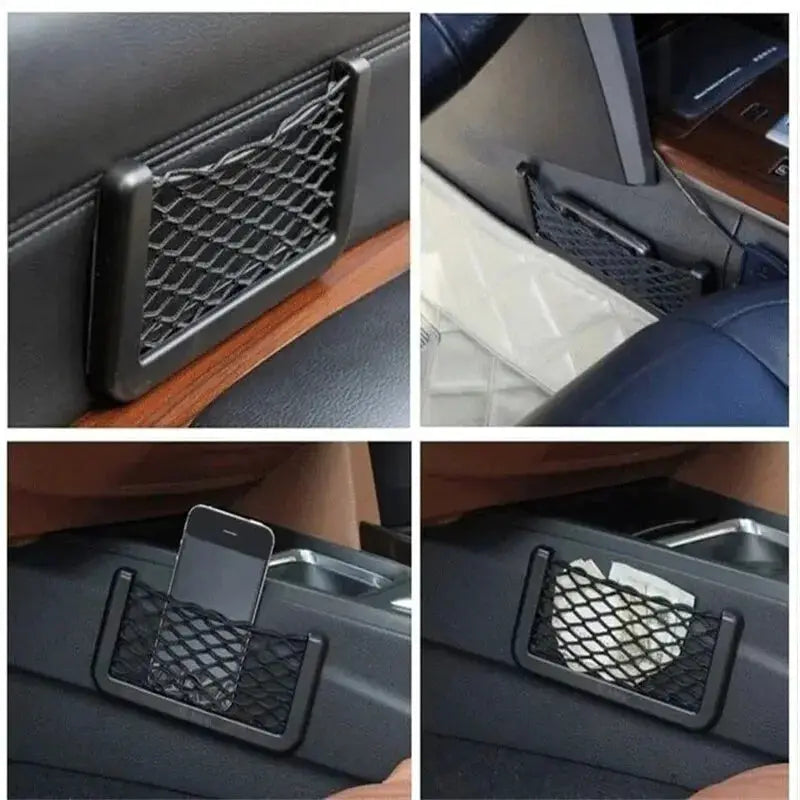 Back Seat Mesh Storage Bag For Cars Elastic Net Pocket Holder Car Interior Organizer For Phone Wallet Accessories