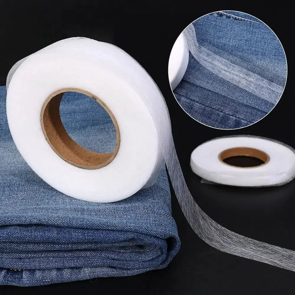60M Double Sided Interlining Adhesive Tape Non Woven Iron On Hem Tape For DIY Sewing And Pants Hem Repair