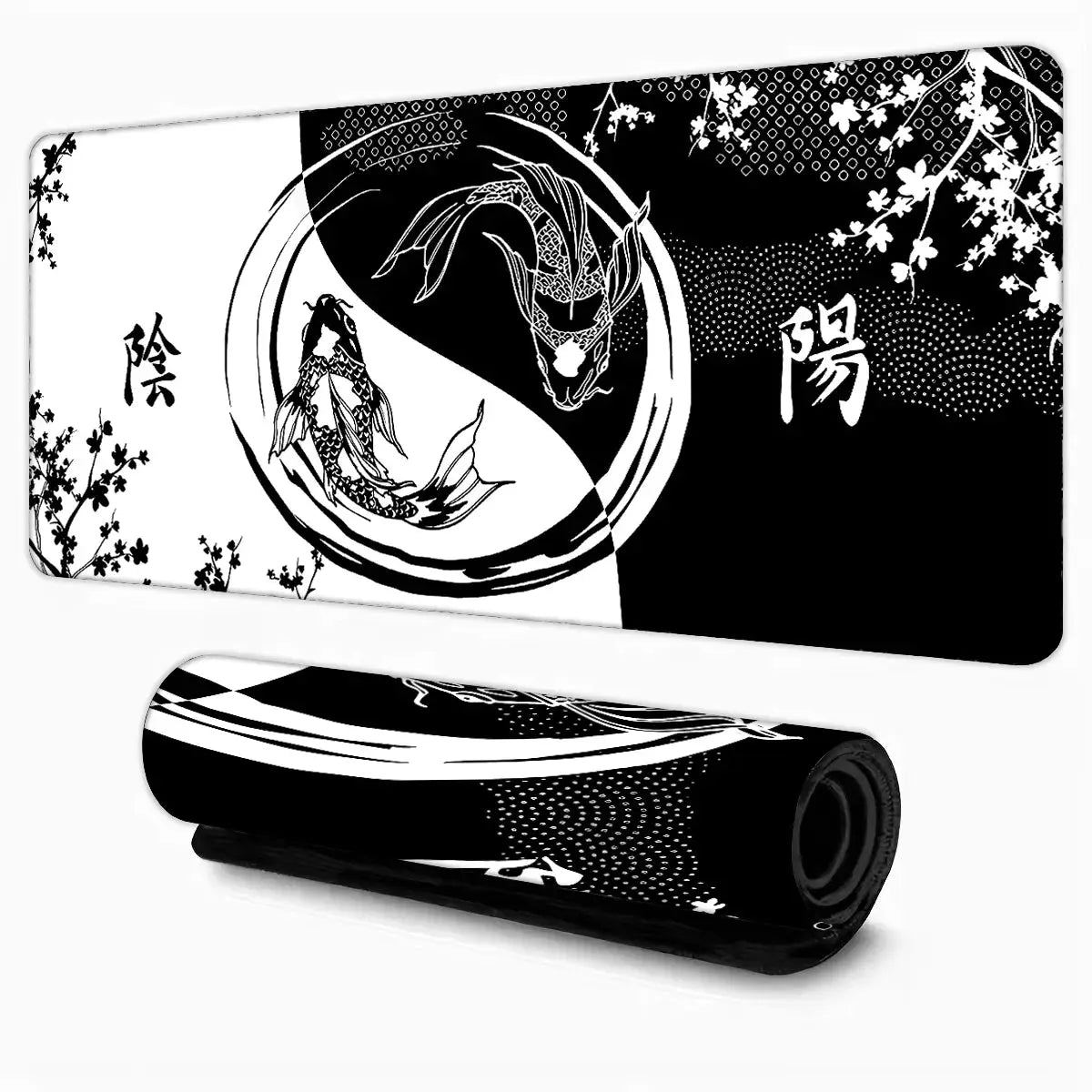 Black Gray Swirl Design Large Mouse Pad Desk Mat For Gaming And Office PC Keyboard Accessories
