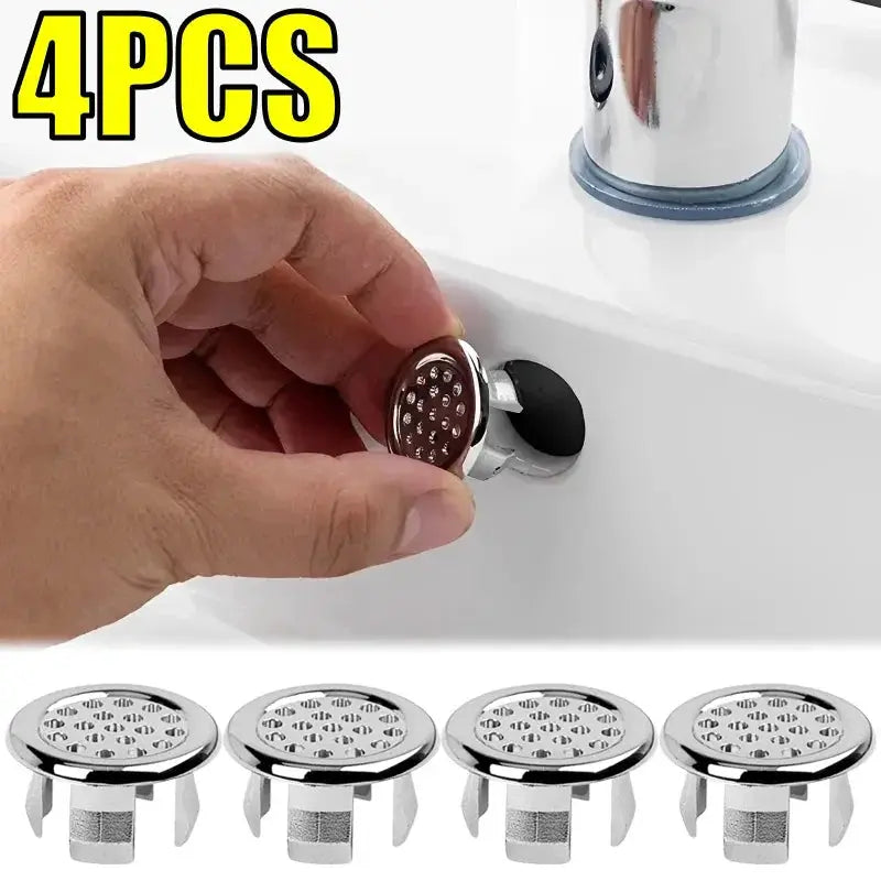Simples Market 4-piece chrome round sink drain caps with perforated inserts