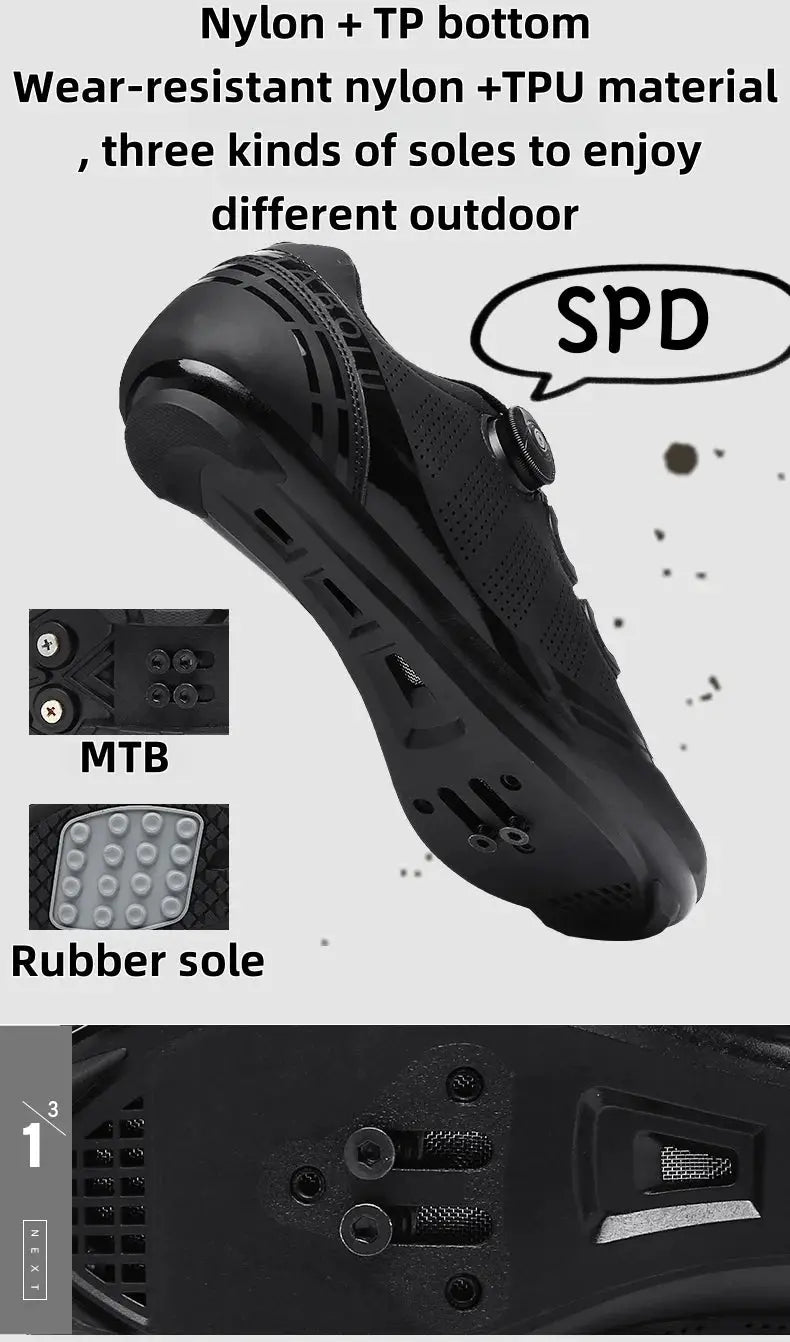 Unisex MTB Mountain Road Bike Clipless Shoes Breathable Non Slip Wear Resistant Outdoor Cycling Equipment