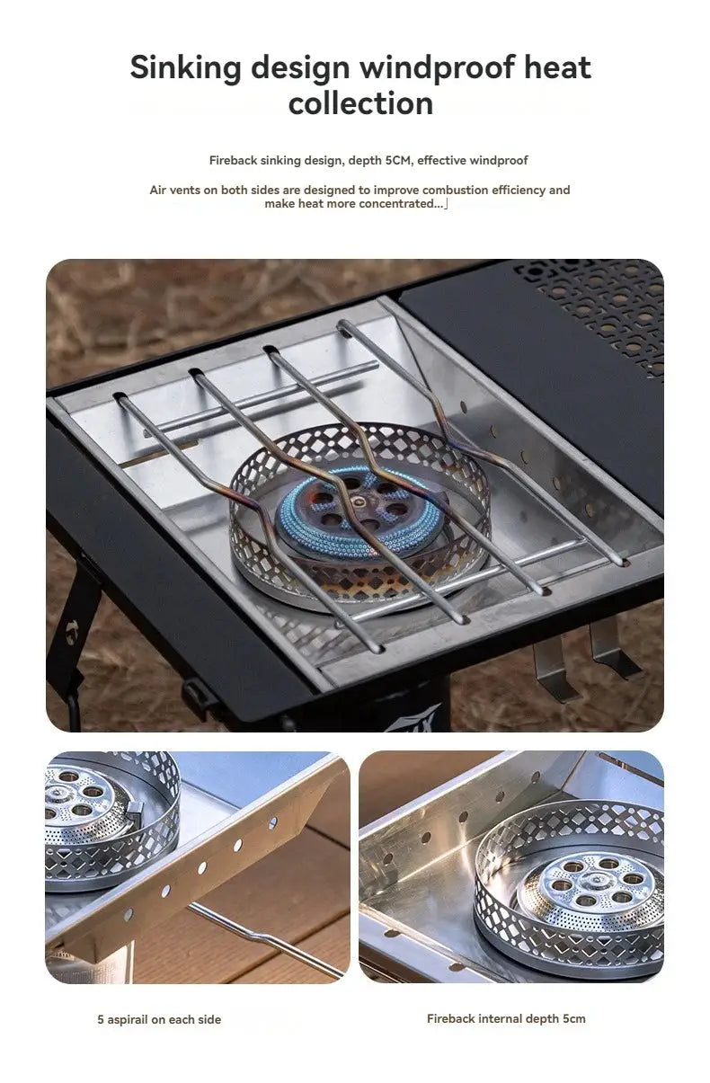 CAMPINGMOON CK-25PG stainless steel Korean-style camping furnace plate with windproof sinking heat collection