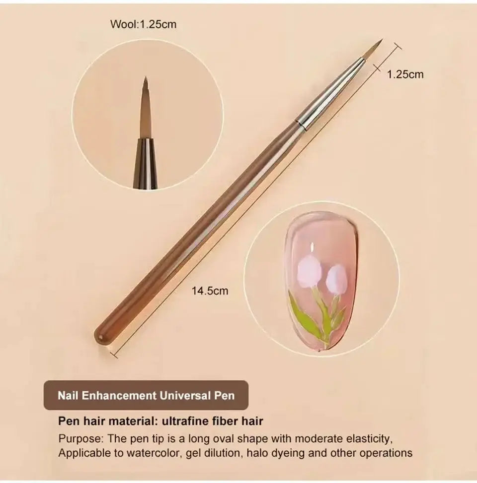 NailCraft 9 Piece Nail Brush Set Liner DIY Painting Pen Set Durable Acrylic Brushes For Precise Nail Art