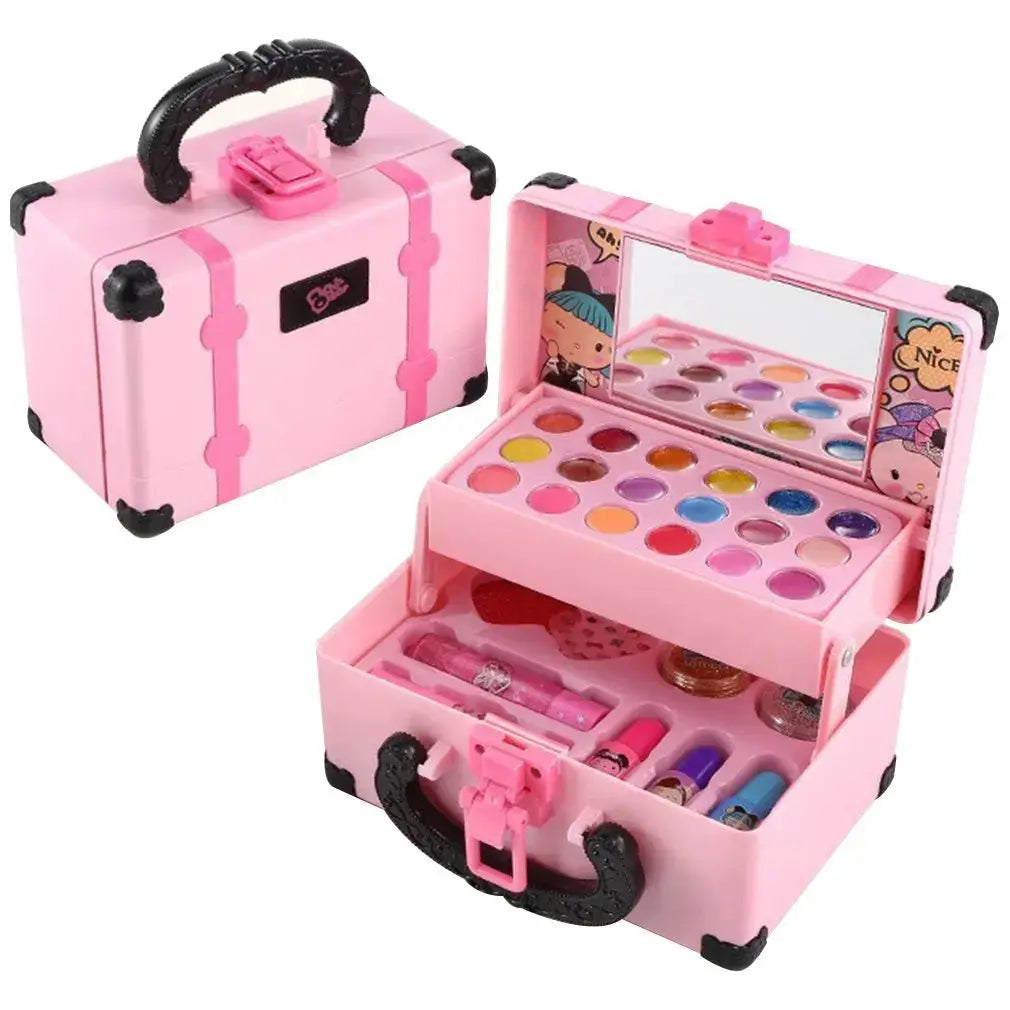 Kids Princess Makeup Set Pretend Play Box Non Toxic Safe Cosmetic Kit With Lipstick And Eyeshadow For Girls