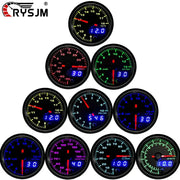 CRYSJM 2in 52mm LED gauge cluster set with 7-color backlit dual-display meters (10 gauges total)
