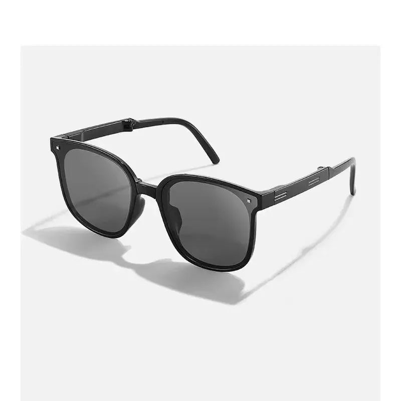 PulseFold Foldable Square Frame Sunglasses for Men and Women UV Protection Ultra Compact for Driving Outdoors