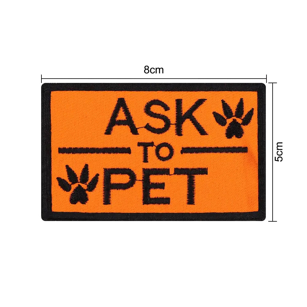 One Piece Embroidered Service Dog Patch For Vests And Harnesses Removable Patch For Dogs And Cats