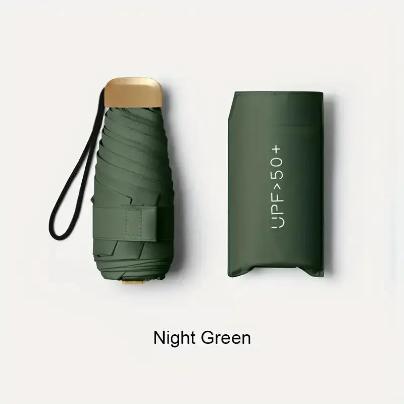 Ultra Light UV Protection Umbrella Compact Foldable Design Stainless Steel Handle For Sun And Rain 190T Canopy