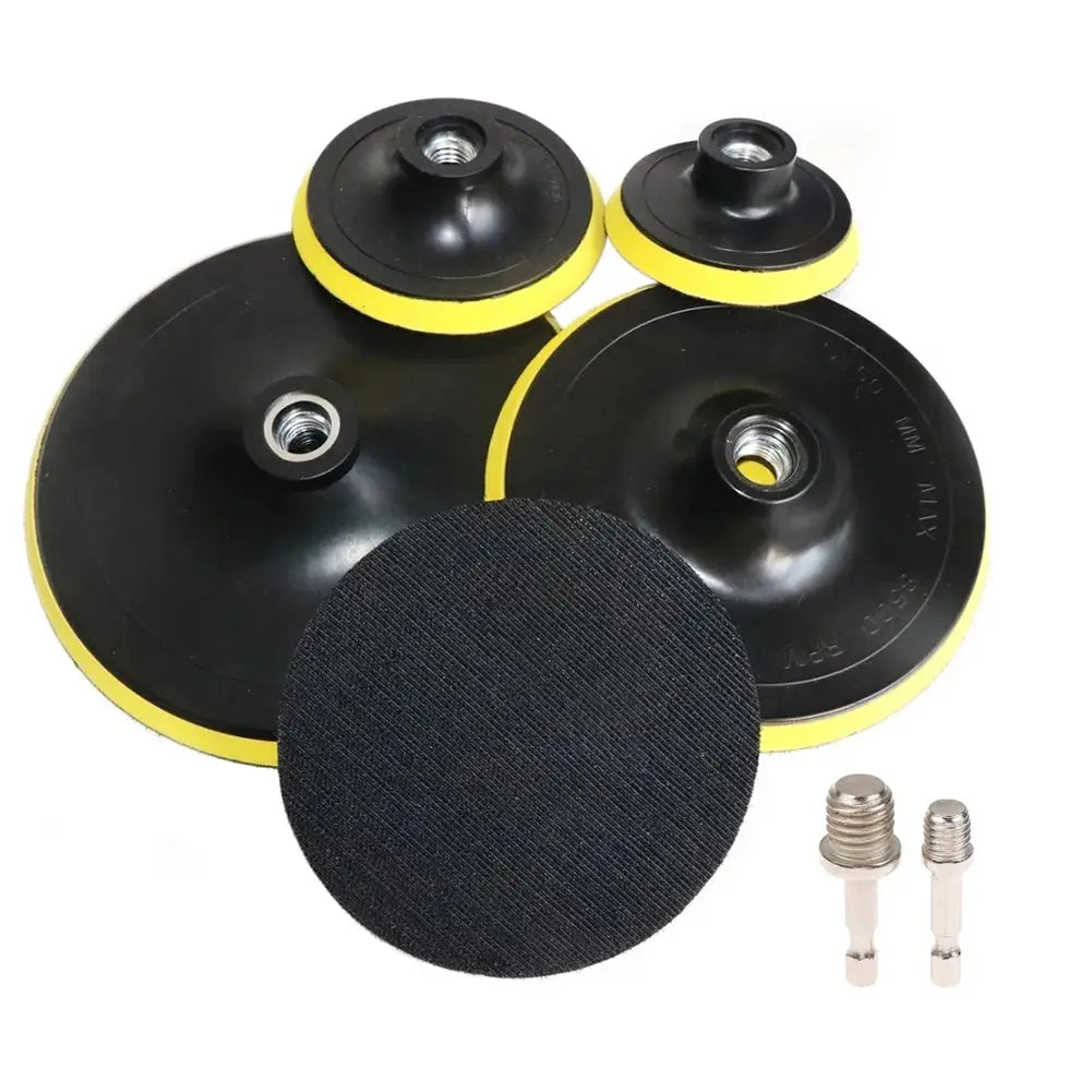 3 To 7 Inch Sanding Disc Backing Pad Set With 10mm And 14mm Drill Rods Self Adhesive Sander Pads For Electric Drills