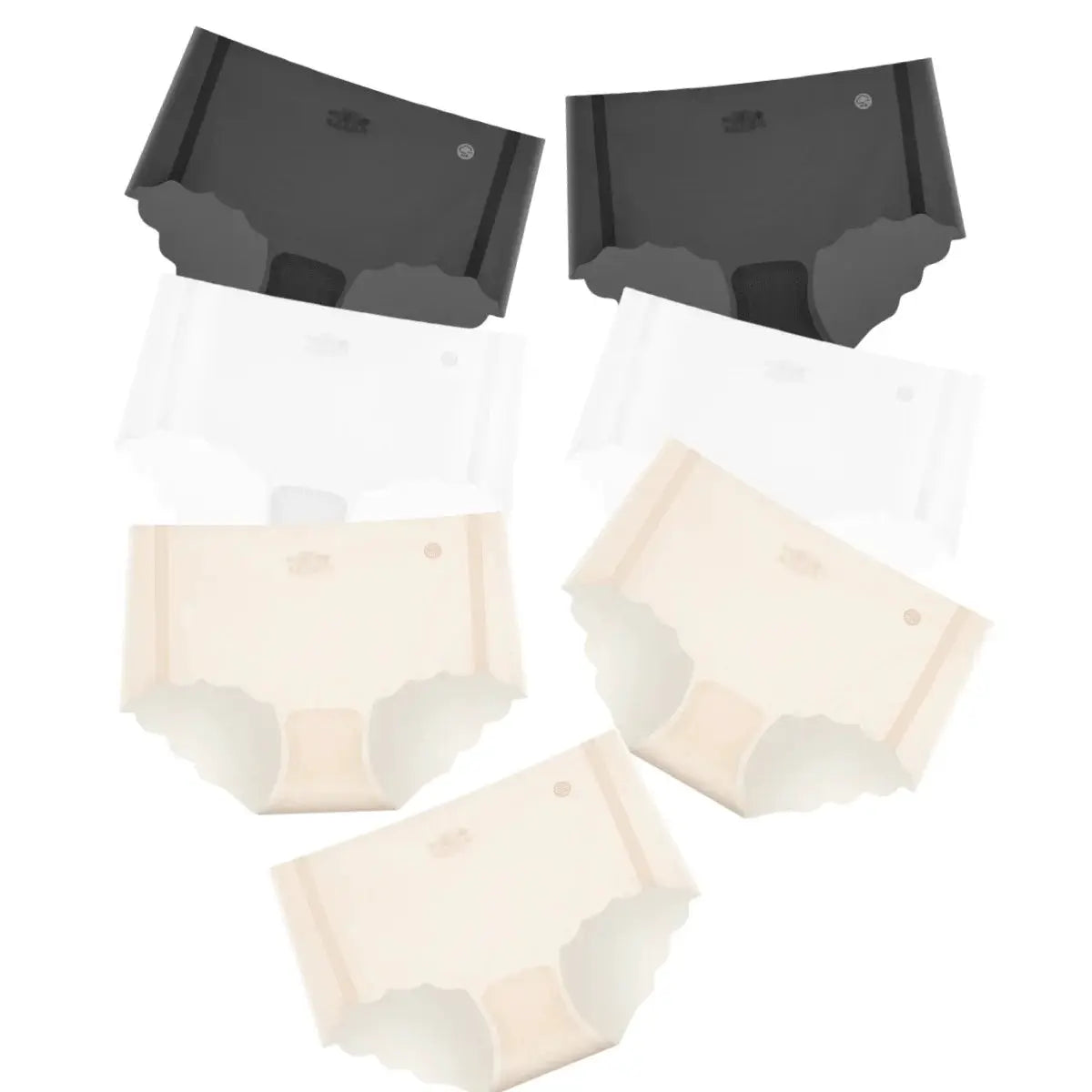 7-piece ultra-thin ice-silk panties set; black, white, nude; low-rise quick-dry underwear by Simples Market