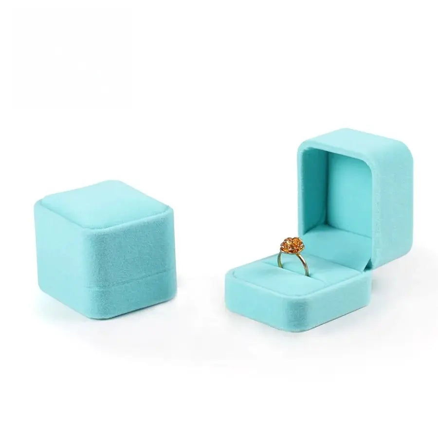 Small Velvet Proposal Ring Box For Engagement Gift Keepsake Case Jewelry Packaging Box For Wedding