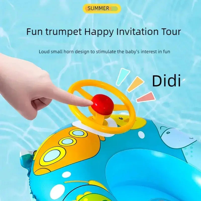 PVC Children Swimming Ring For Beach And Pool With Steering Wheel Inflatable Baby Water Toy Circle