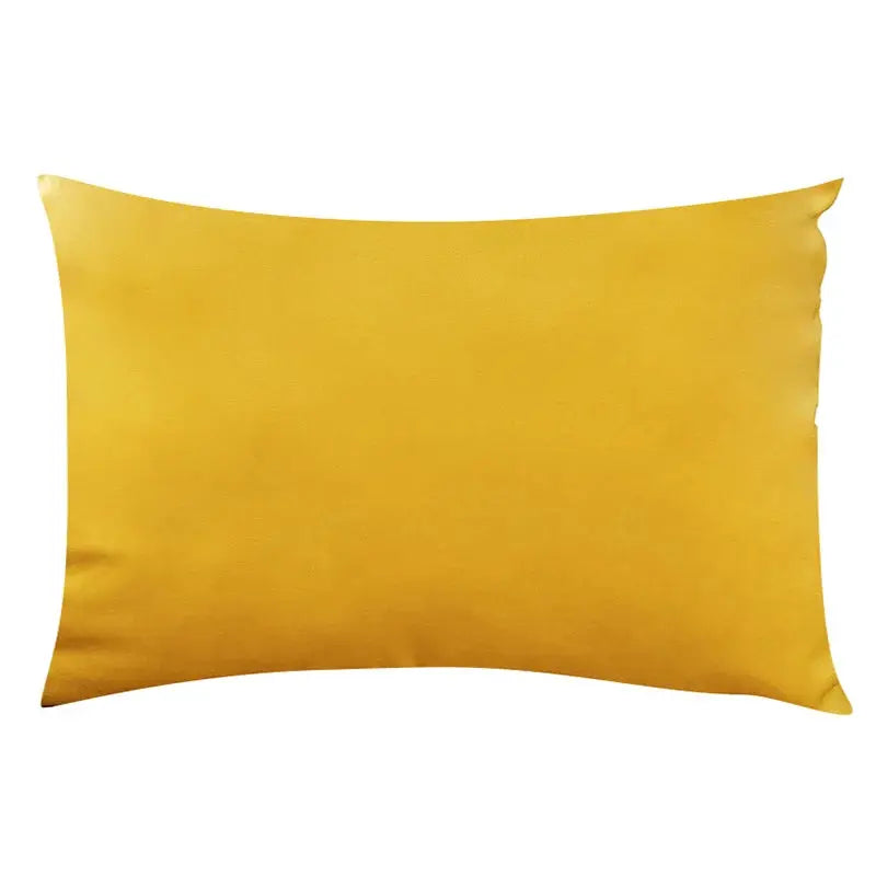 Yellow velvet cushion cover for living room sofa, 30x50 cm.