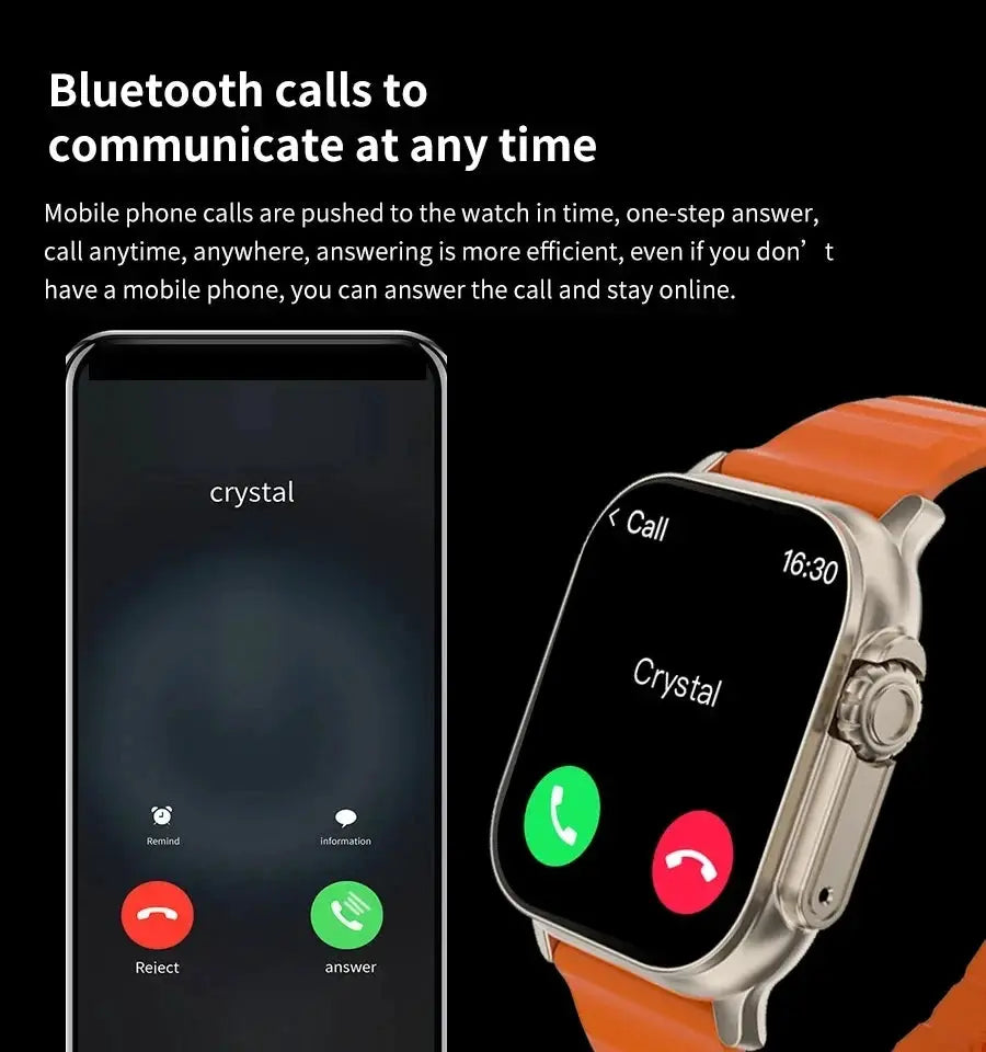 T900 Ultra 2 Smart Watch With Bluetooth Calling And NFC Wellness Tracker For Android iOS 49mm LCD Display