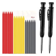 Simples Market carpenter pencils 2.8mm set with red, yellow and gray pencils and two black long-nose drafting markers