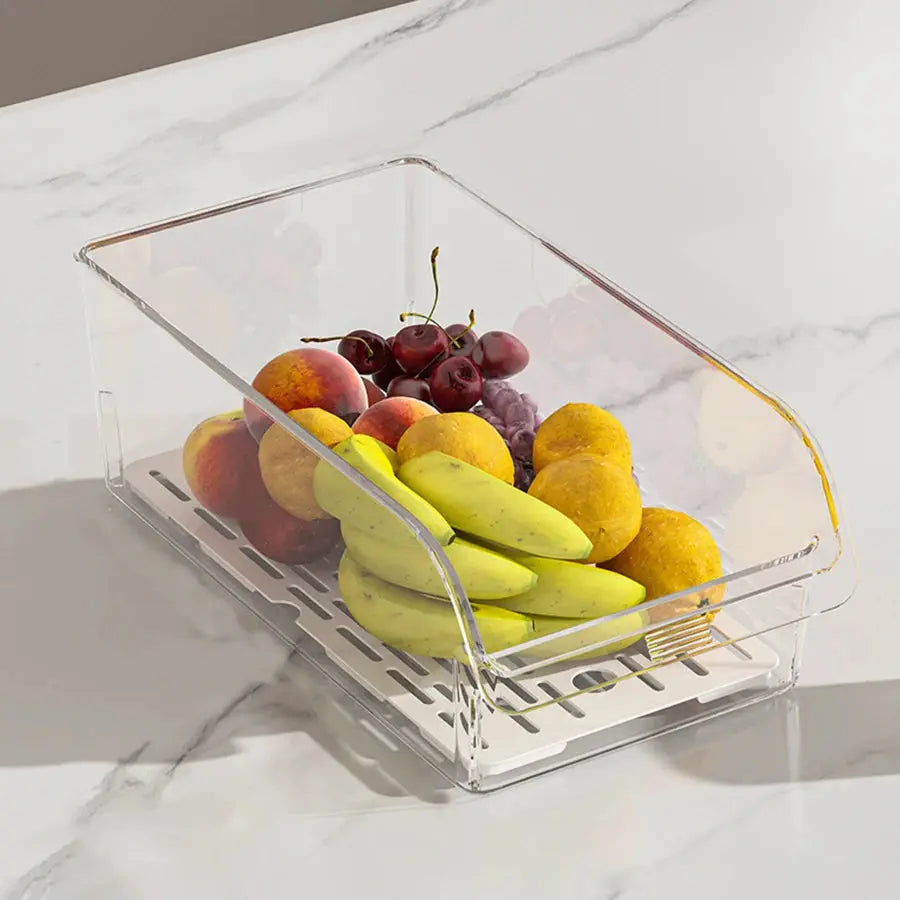 Clear Fridge Organizer Bins For Fruit Vegetables And Drinks, Transparent Refrigerator Storage Containers