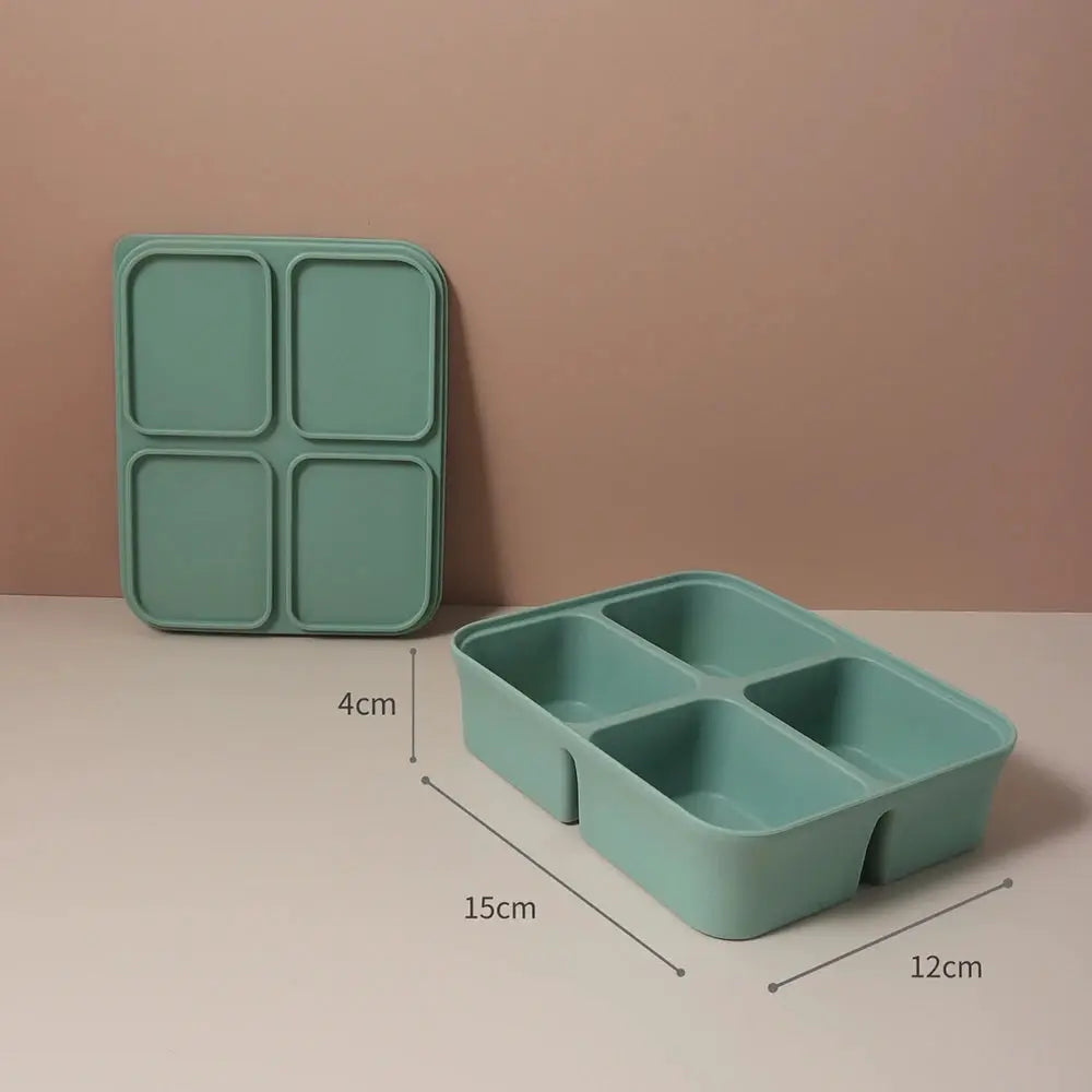 Silicone Ice Cube Tray With Lids For Beverages And Baby Food Storage Molds Flexible BPA Free