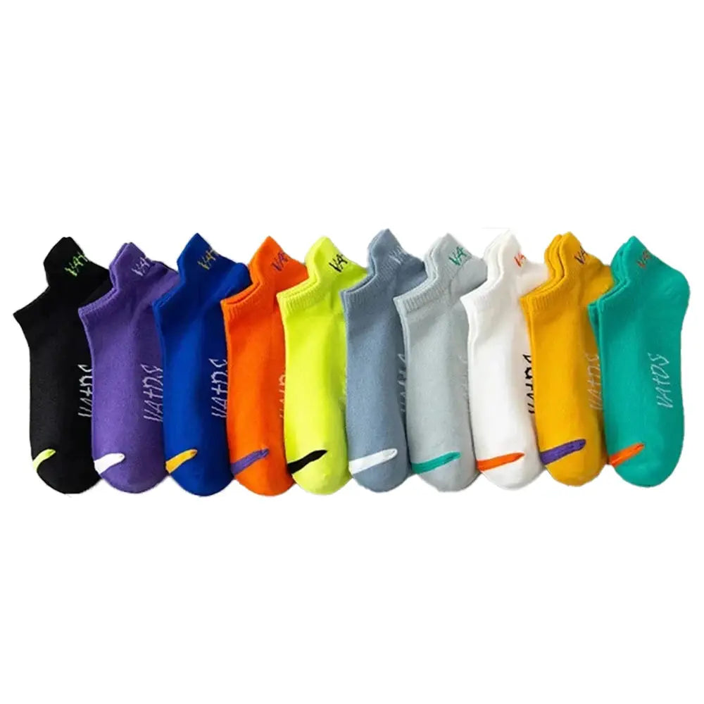 Men Ankle Socks Set 5 To 30 Pairs Breathable Odor Proof Sweat Absorbing Letter Sports Style Invisible Running Socks
