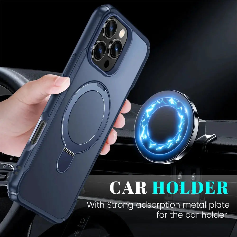 NovaGuard MagSafe Fold Magnetic Stand Case For IPhone 11 Through 17 Pro Max Anti Slip Bumper And Wireless Charging