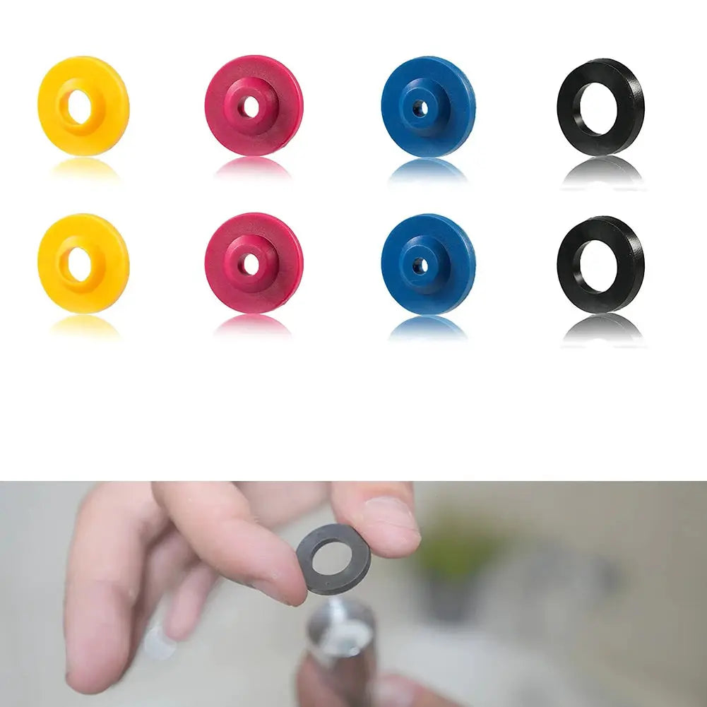 Simples Market 8pc HA Series shower flow reducers set; 1/2 inch hose restrictors in yellow, pink, blue, black.