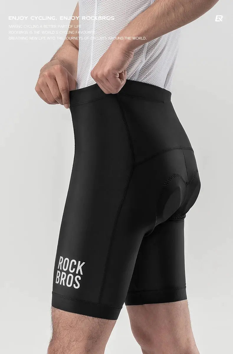 ROCKBROS men's cycling shorts, black with 3D gel pad liner