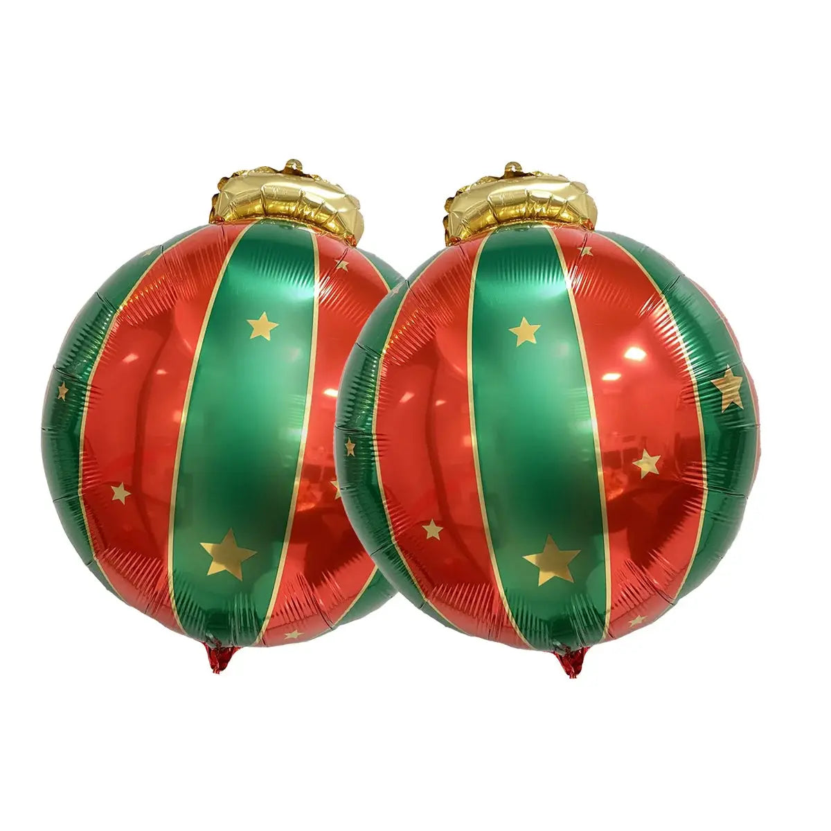 Red And Green Christmas Ball Foil Balloons 2 Pack Party Decorations For Home And Store