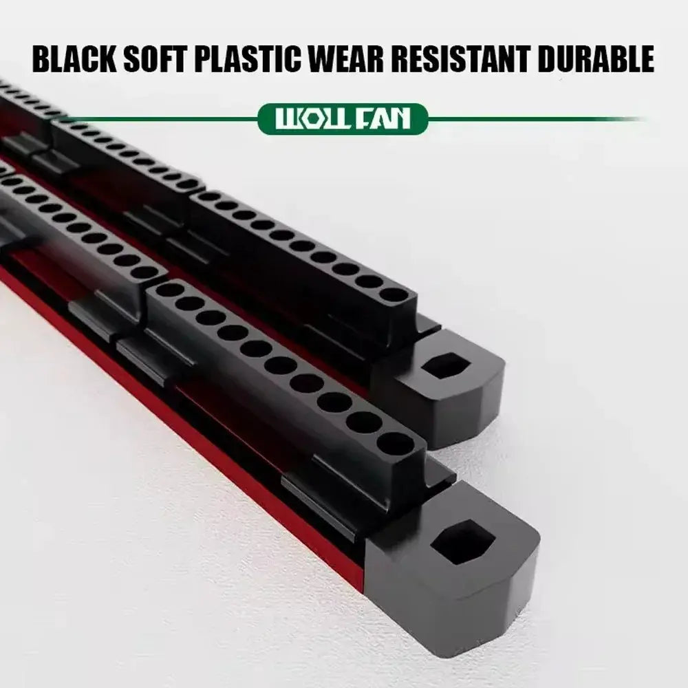 Magnetic screwdriver bit holder organizer, 40-slot tool manager, black and red plastic by Simples Market