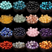 Natural Round Gemstone Beads Mix Tiger Eye Amazonite Lava Turquoise Agate Jasper Garnet for Jewelry Making DIY